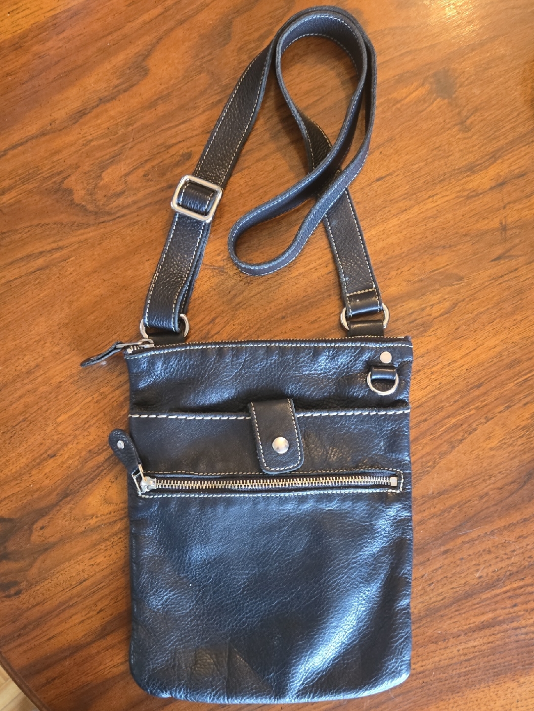Black Crossbody Leather-Style Men’s Bag Vtg